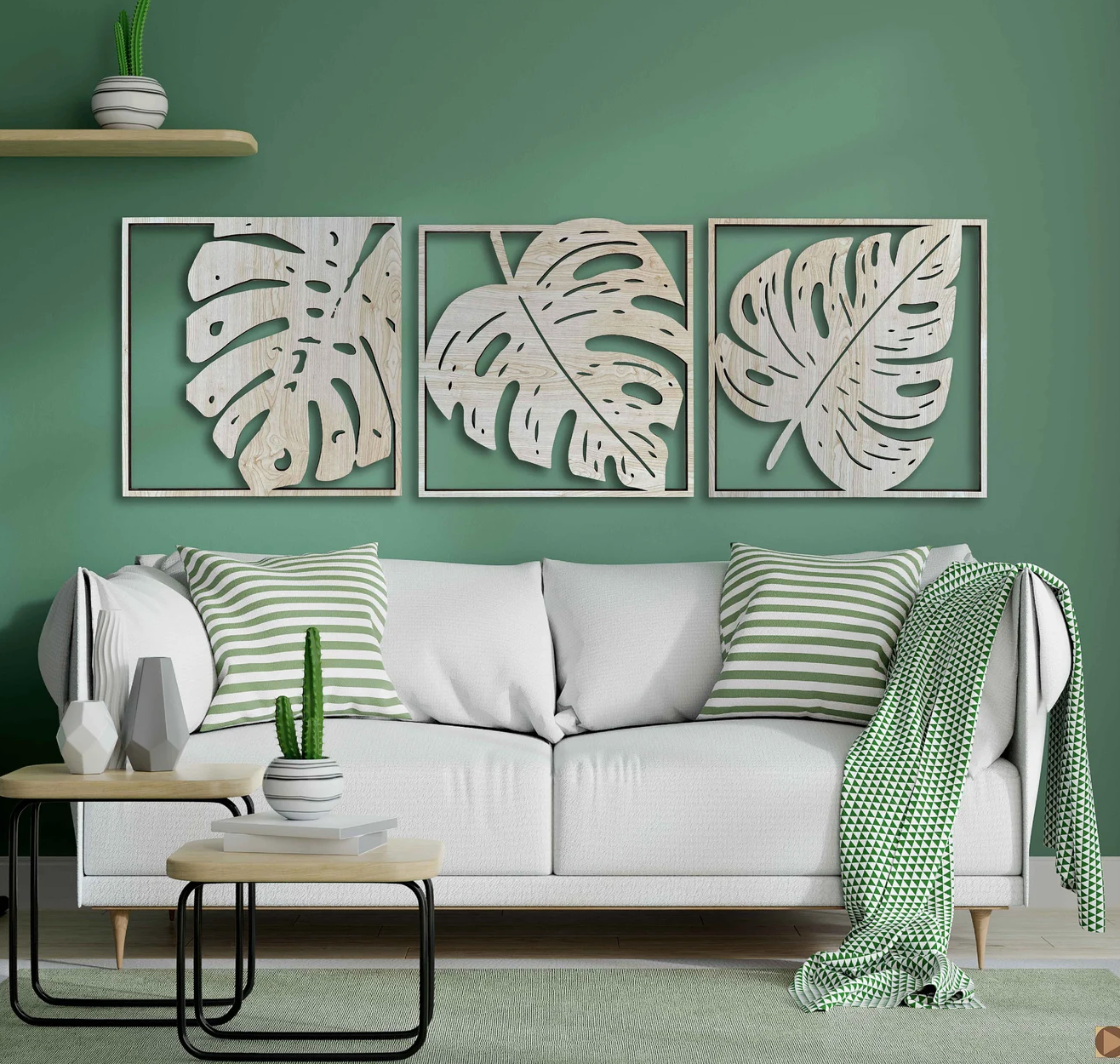 Viðar vegglist "Monstera"