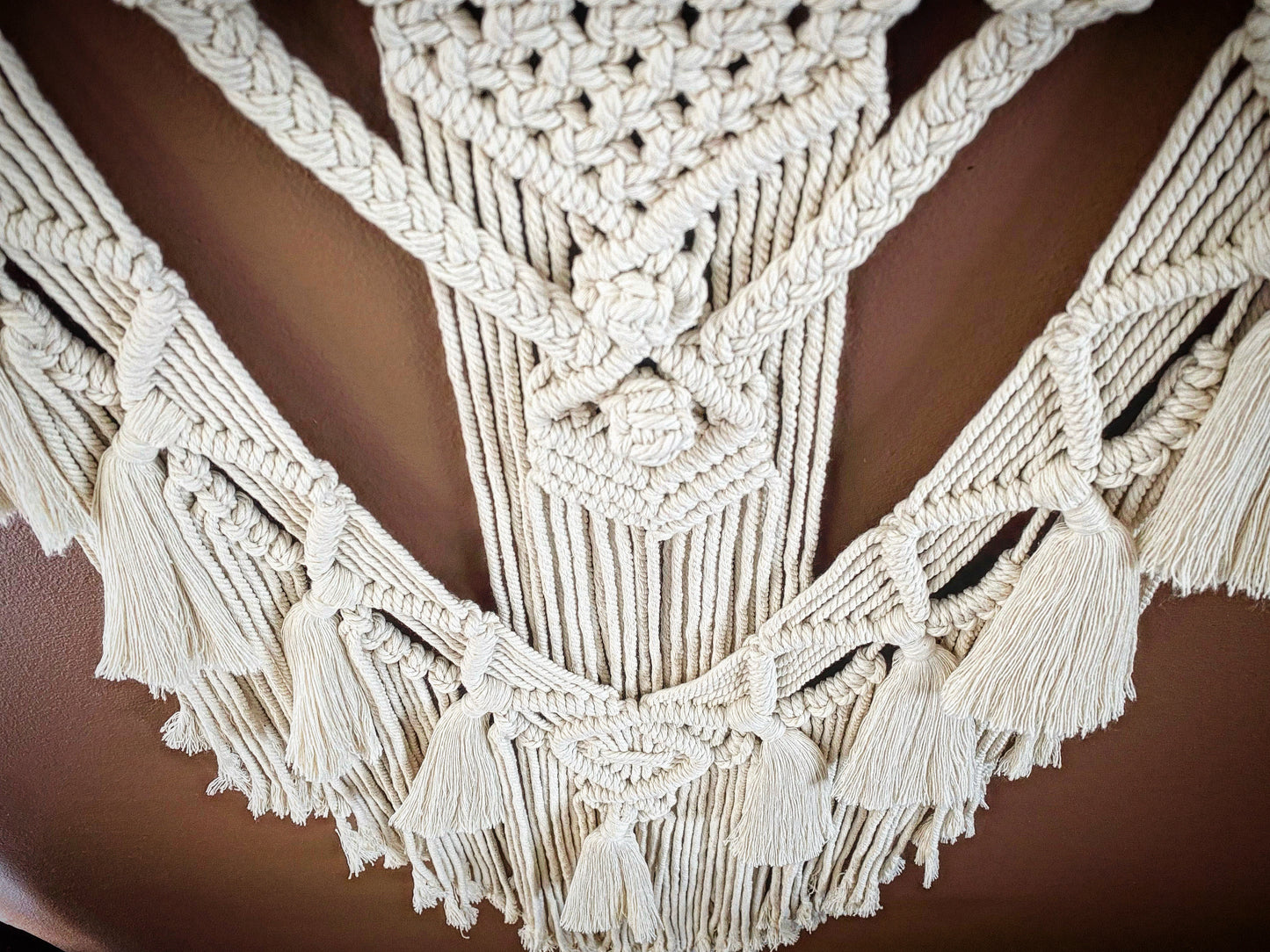 Ljósbrún Macramé vegghengi