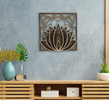 Wooden wall art "Lotus"